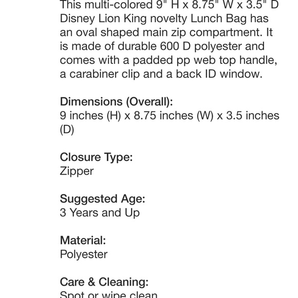 The Lion King "Simba"Lunch Bag/Box - Picture 8 of 8